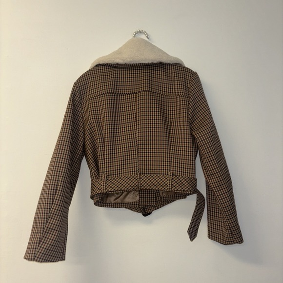 Avec Les Filles Sz XL Coat Jacket Faux Fur Teddy Sherpa Button Buckle Houndstoot - Picture 9 of 9